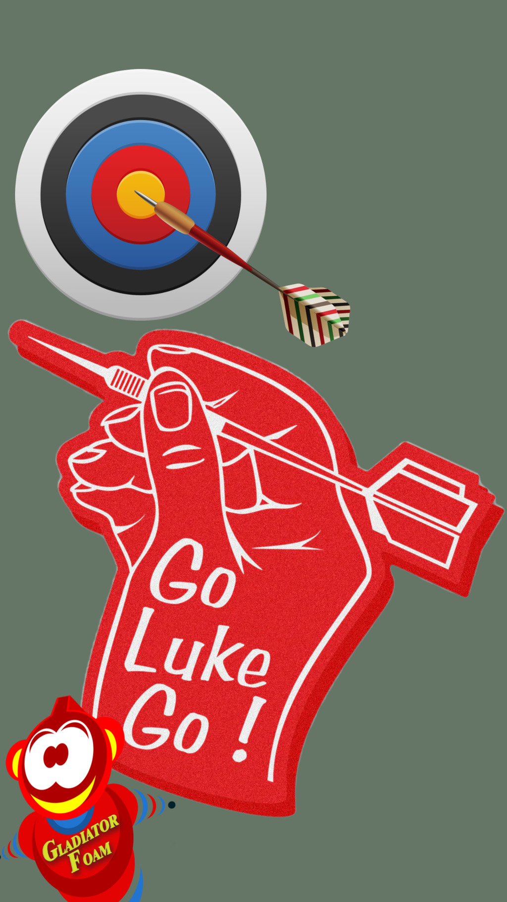 Darts  Red  Foam Finger Go Luke Go