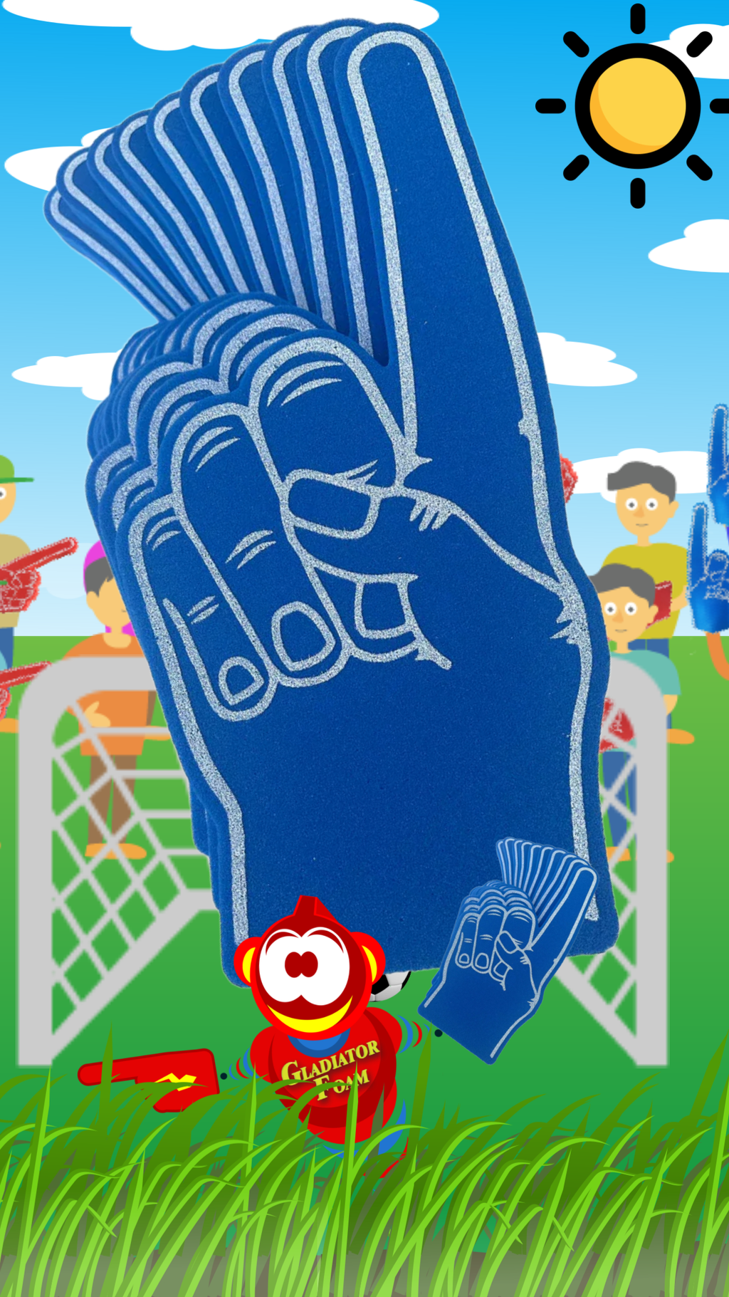 Pack of 10 Giant Foam Pointing Fingers | Premium UK Made Foam Hands for Sports, Events Promotions