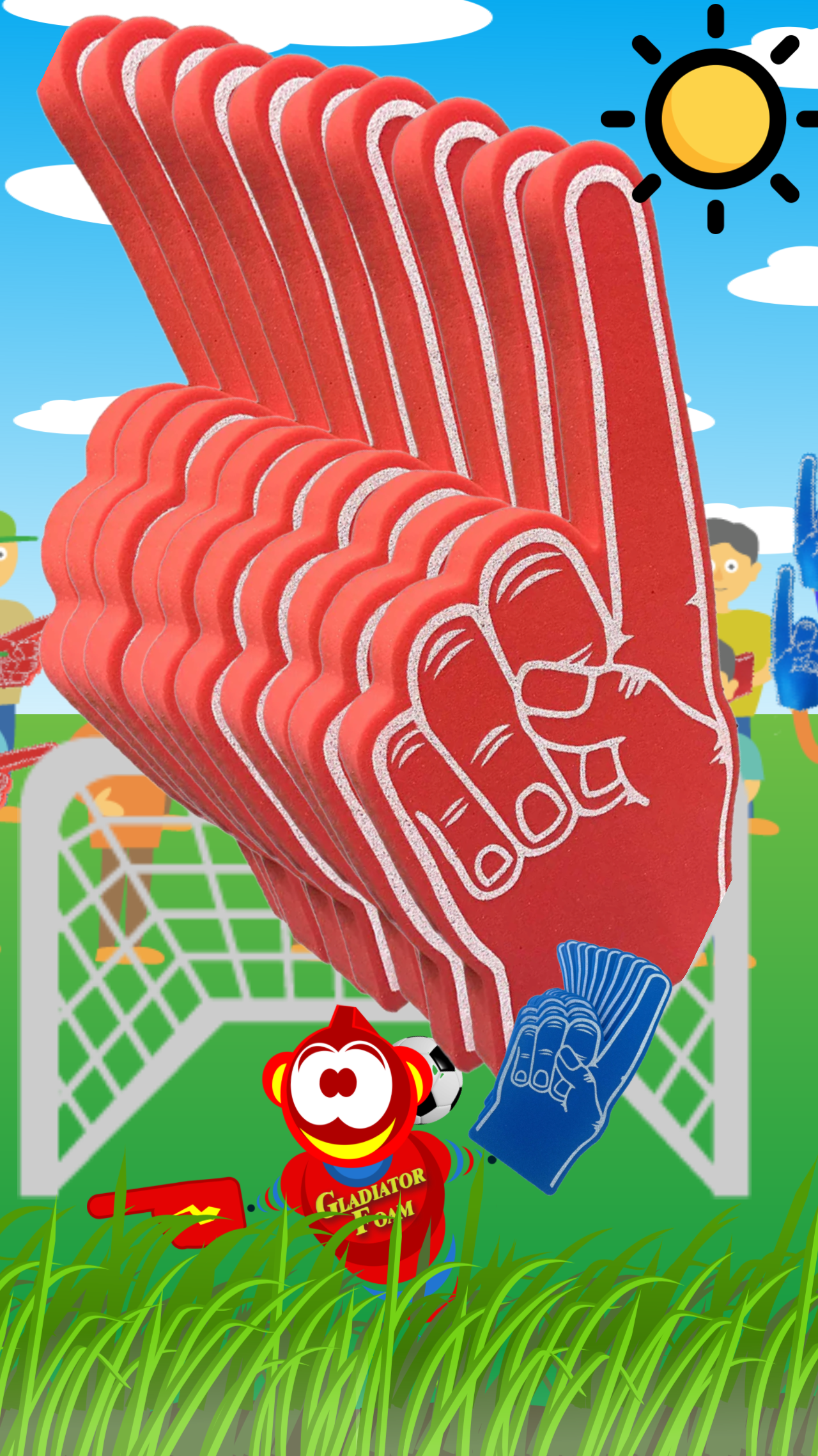Pack of 10 Giant Foam Pointing Fingers | Premium UK Made Foam Hands for Sports, Events Promotions