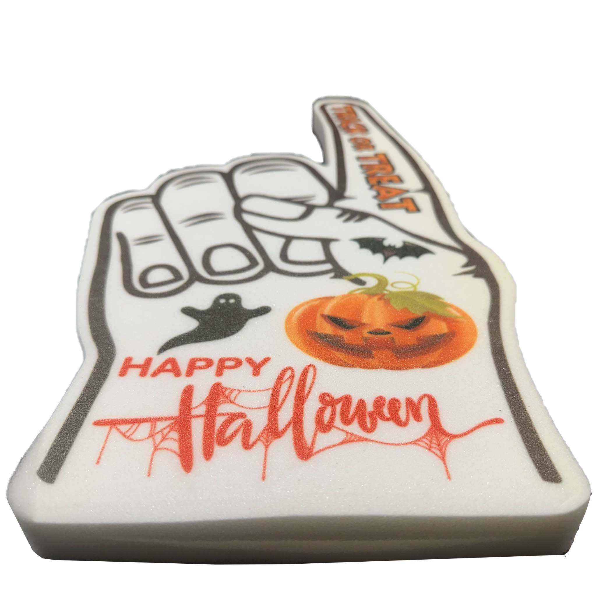 Trick or Treat Foam Hand base view with hand slot.